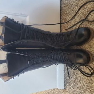 Women's Black Lace-Up Boots